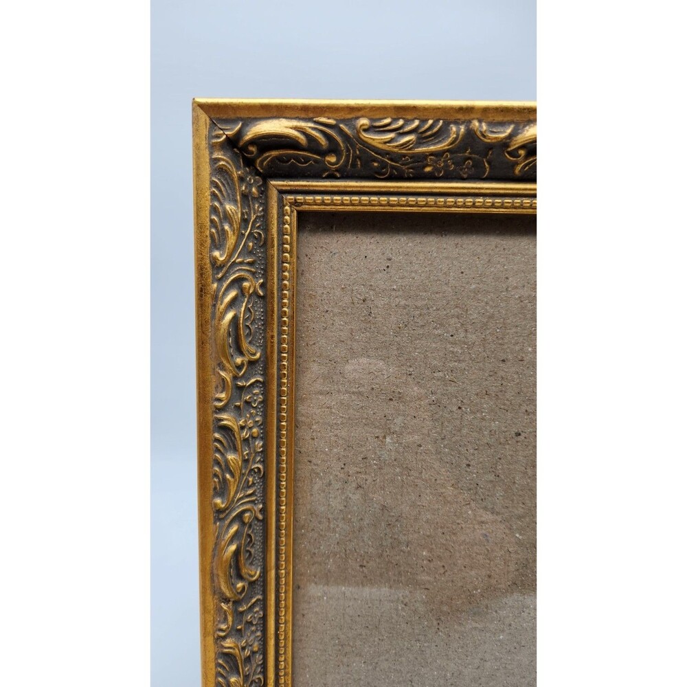 Burnes Of Boston Wood Ornate Gold 8x10 Photo Picture Frame Textural Design Vntg - Picture 2 of 6
